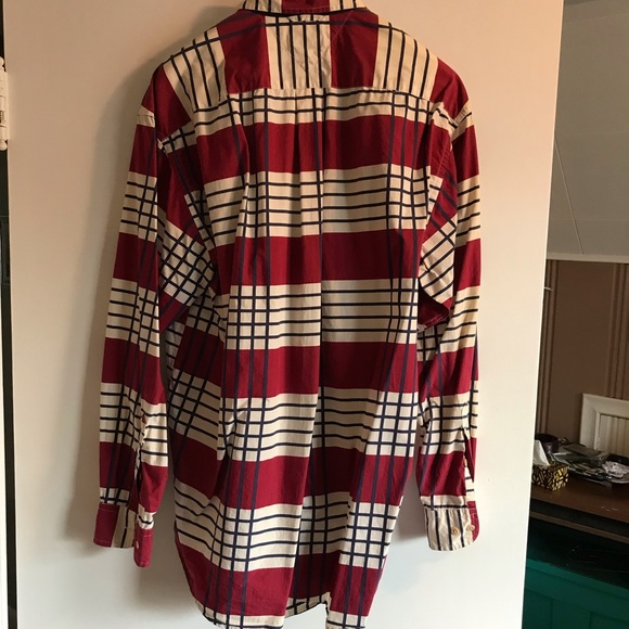 Tommy Hilfiger Red and White Plaid Dress Shirt - Picture 4 of 4